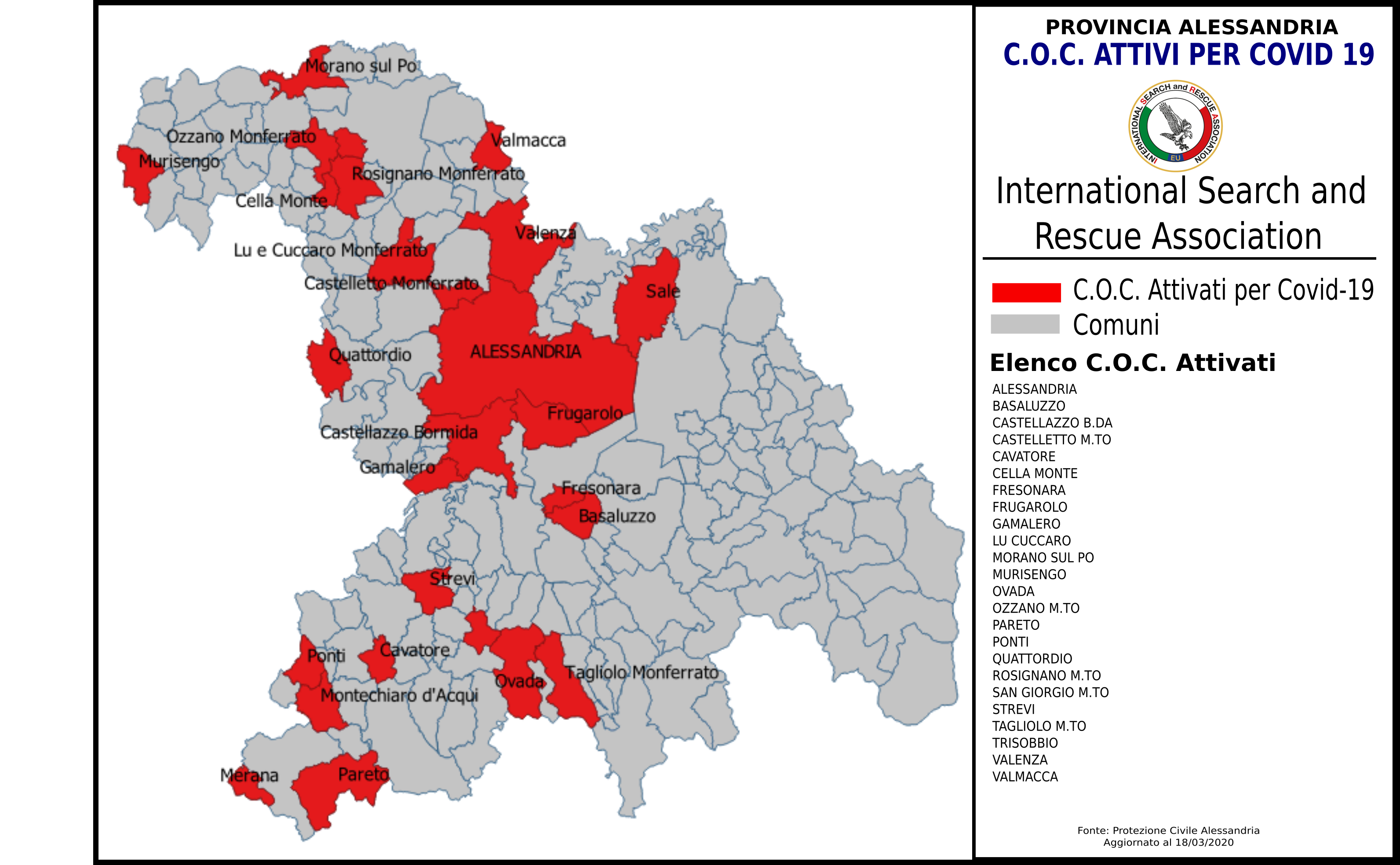 [Covid-19]C.O.C Attivi in Provincia di Alessandria – post thumbnail